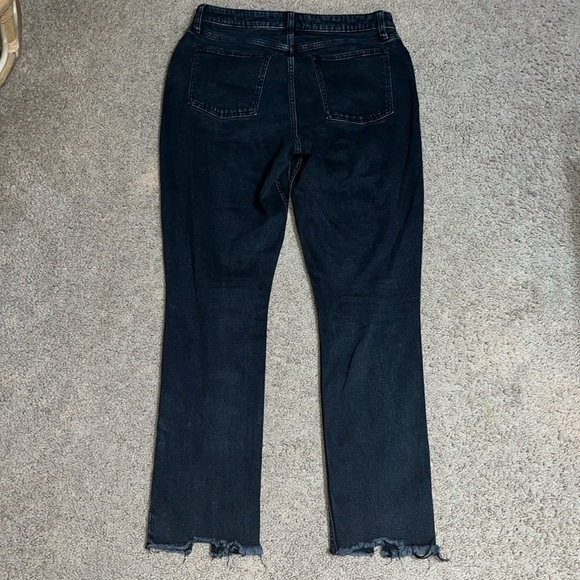 Abercrombie & Fitch Curve Love Skinny High Rise Seam Raw Split Hem Black 31 12R - Picture 9 of 13